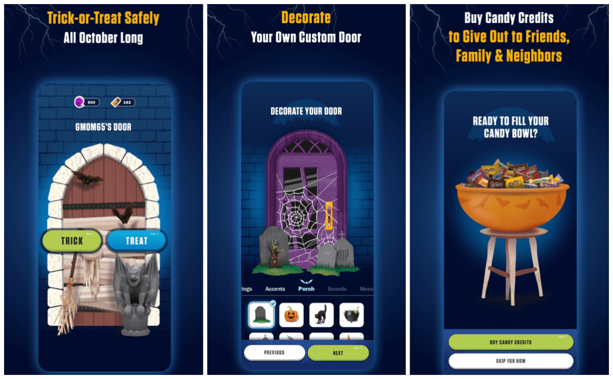 3 screenshots from Treat Town app