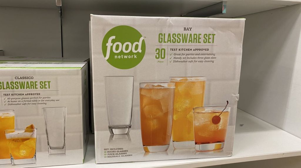 Food Network Bay Glassware set on shelf at Kohl's