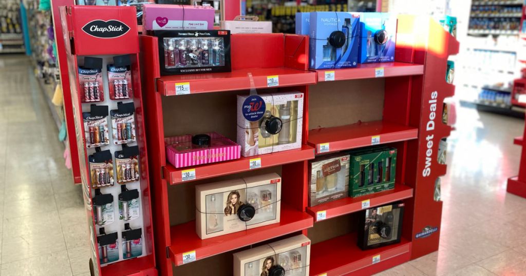 fragrances on display shelf