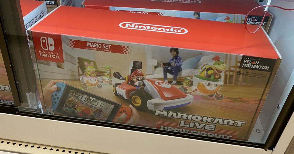 mariokart game on shelf