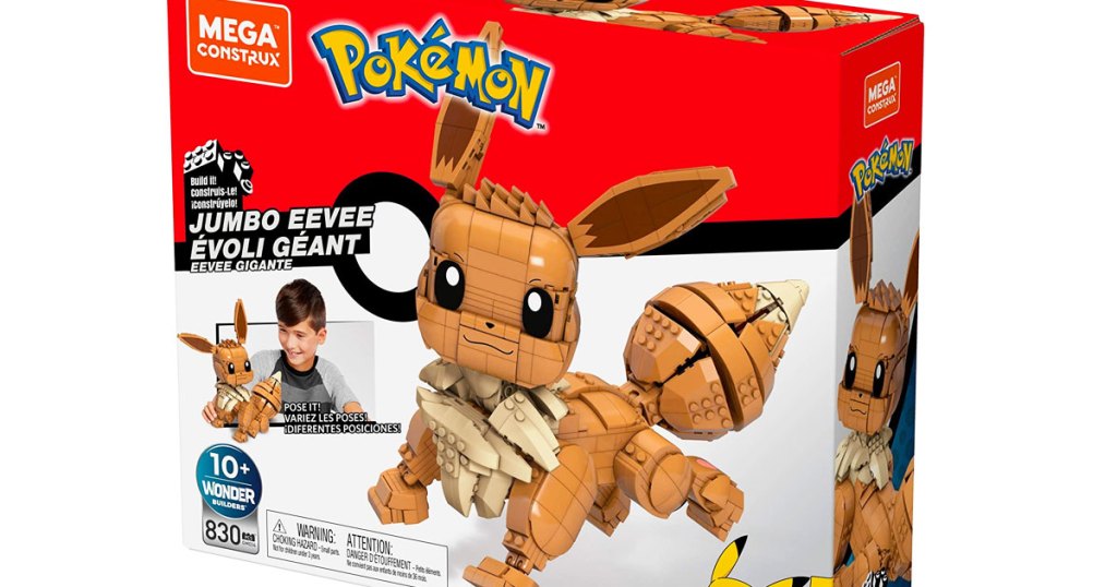 mega construx jumbo eevee building kit box