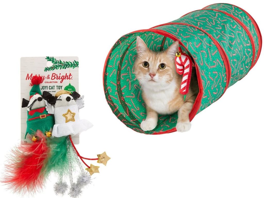 2 Merry & Bright Holiday Cat Toys