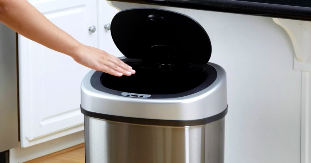 Nine Stars Stainless Steel Sensor Trash Can Set