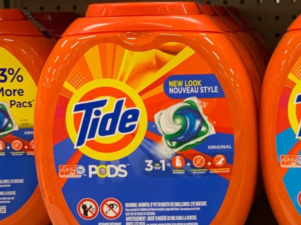 Tub of Original Tide Pods on Store Shelf