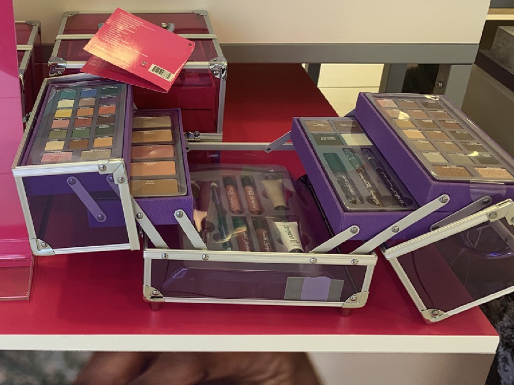 box full of make up on display in store