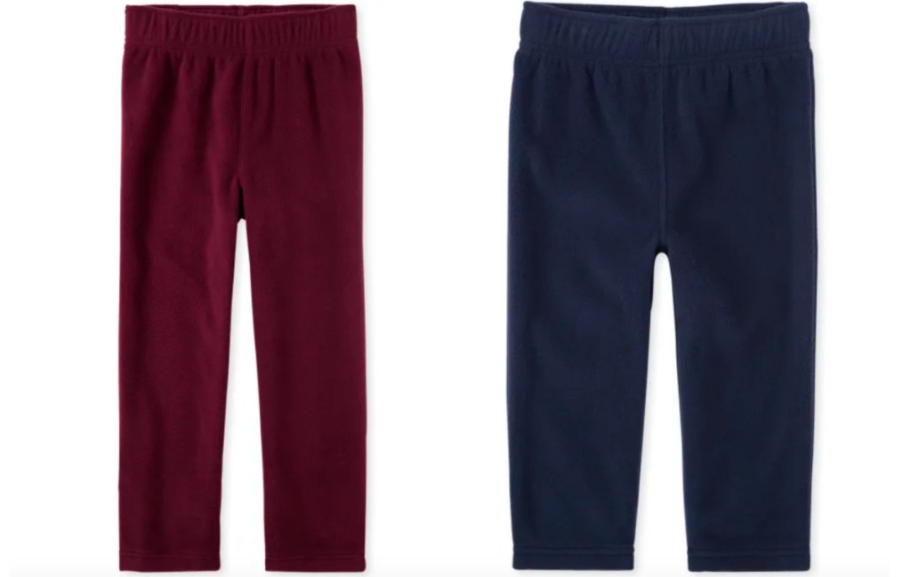 boys fleece pants maroon and navy