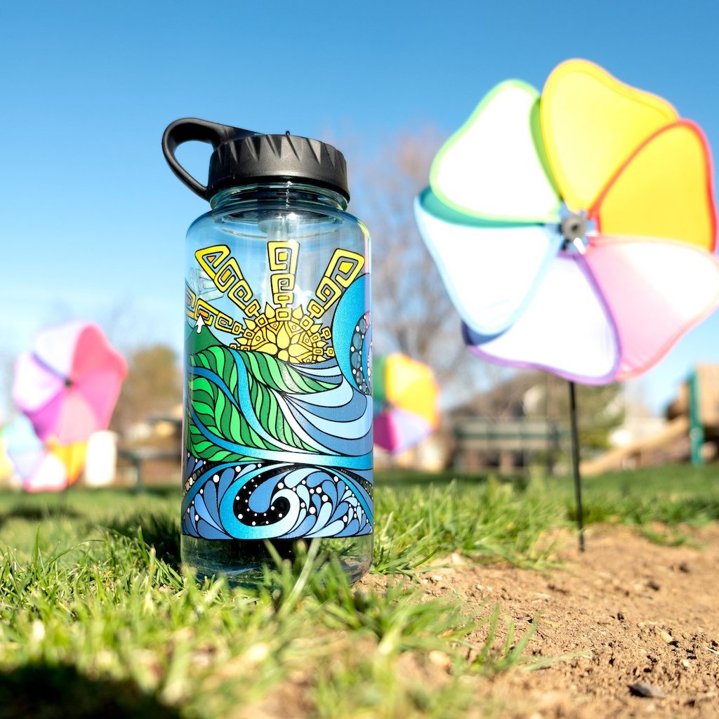 Epic Nalgene Special Edition bottle sitting in grass