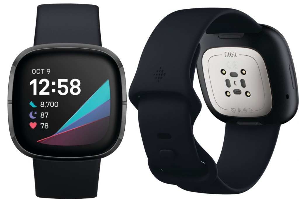 fitbit sense advanced front and back view