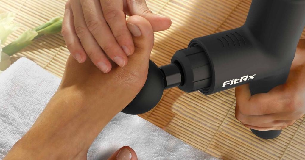 fitrx massager on foot