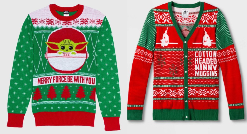 men's ugly sweaters the child and elf styles