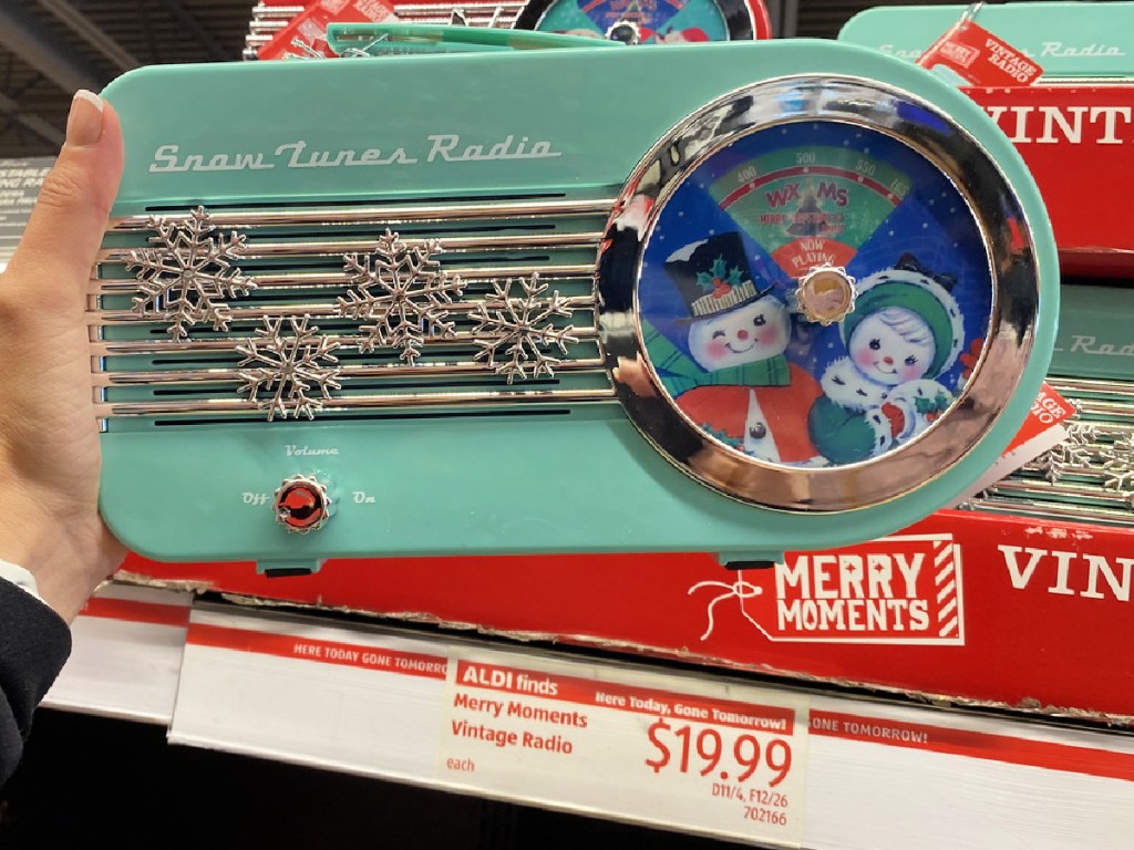 merry moments vintage radio at aldi