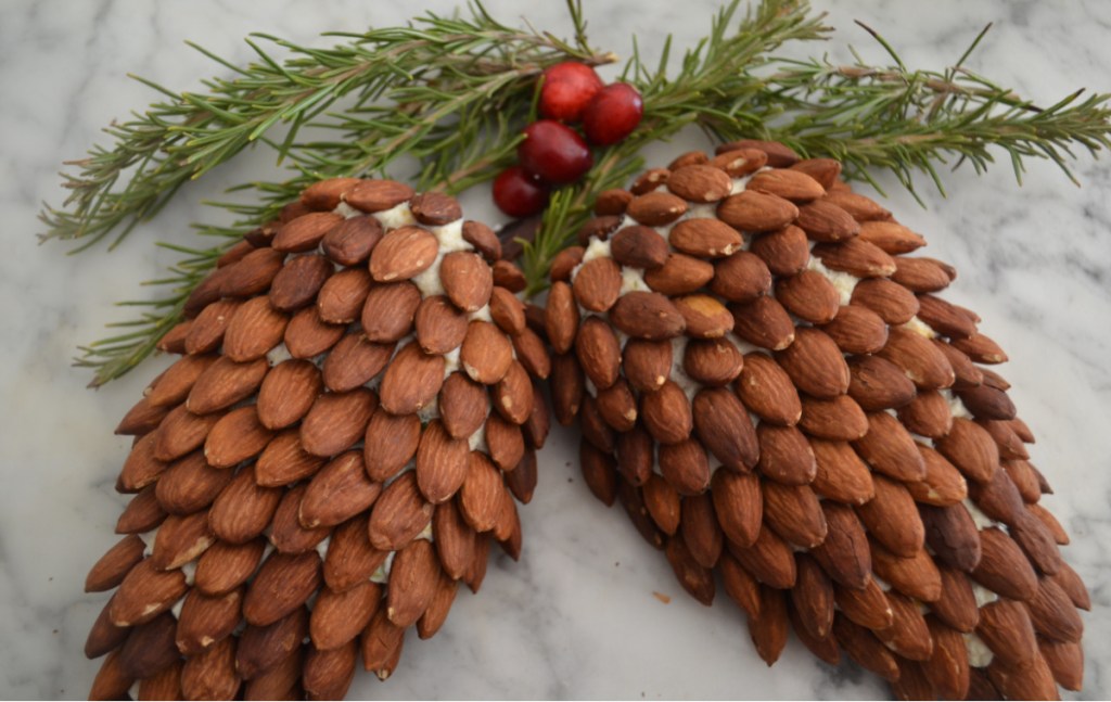 two pinecone cheeseballs