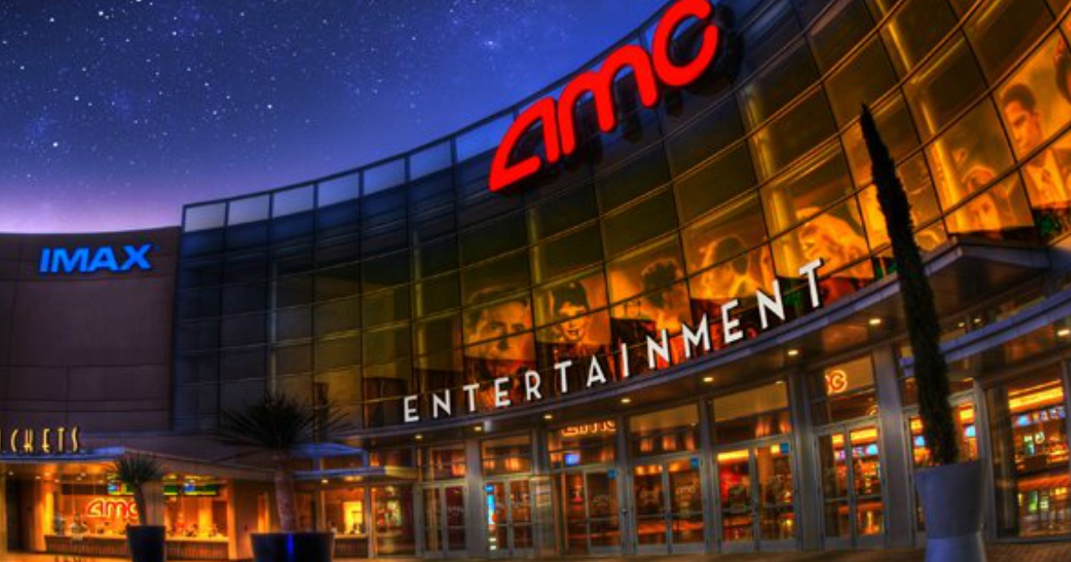 amc movie theatre at night