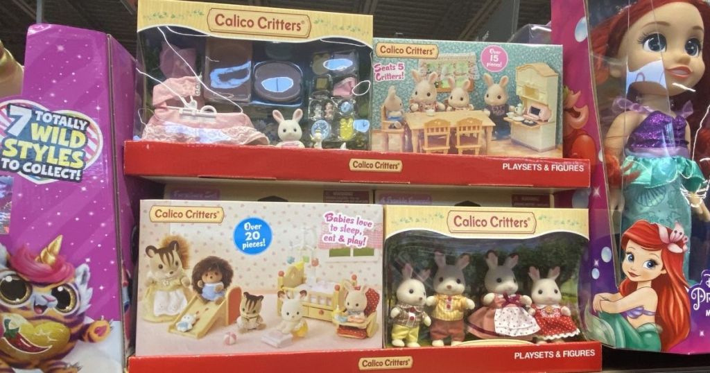 Calico Critters Playsets on shelf