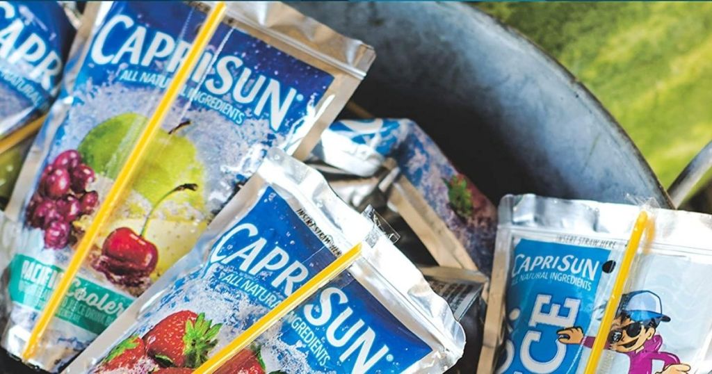 Capri Sun DRinks in a bucket