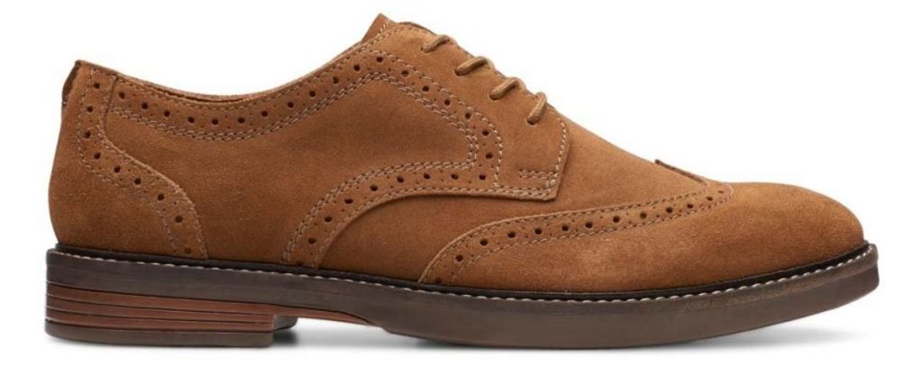 Clarks Men's Tan Paulson Suede Wingtip