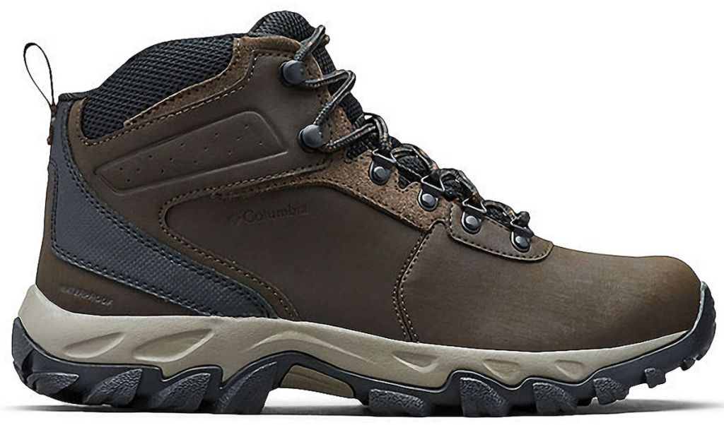 stock image of Columbia waterproof boots in brown