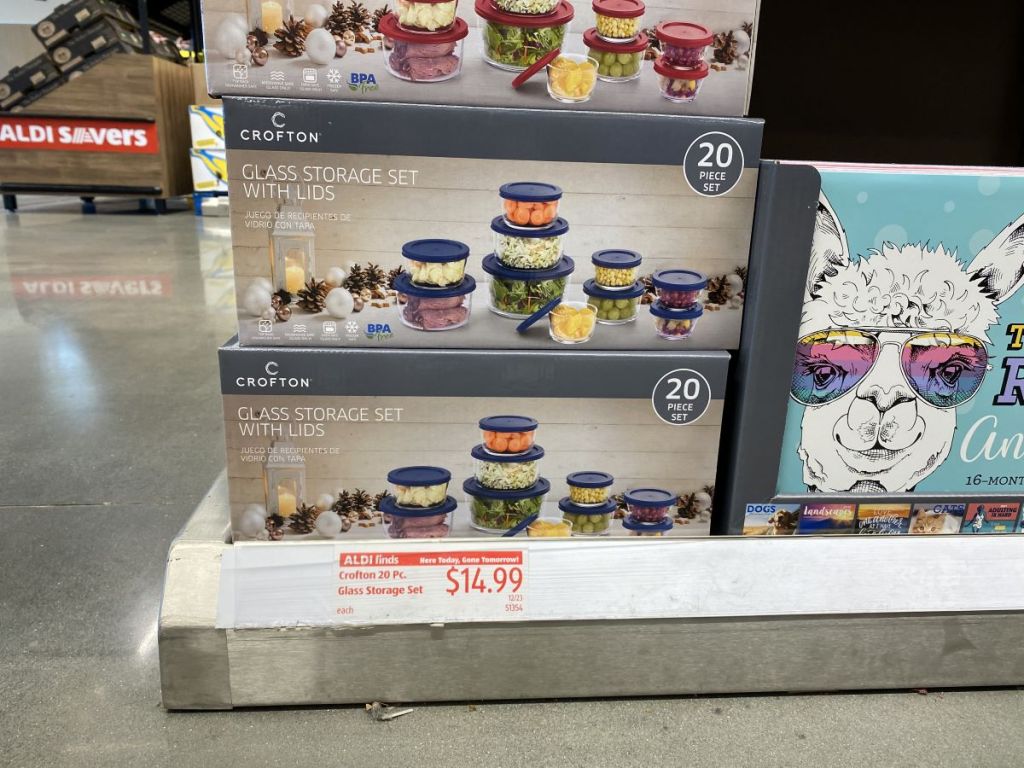 glass storage sets at ALDI