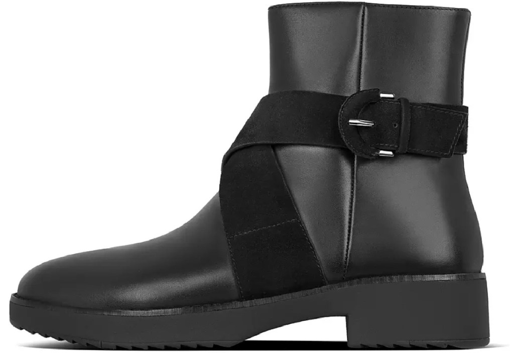 fitflop black leather booties