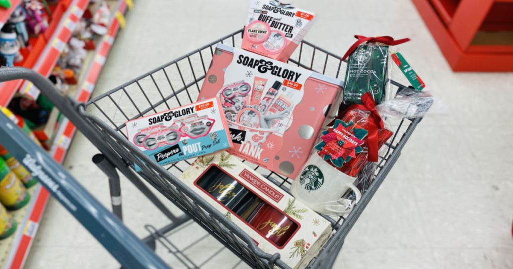 various gift sets in cart 