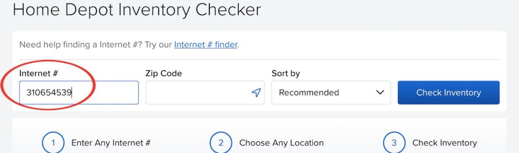 home depot inventory checker