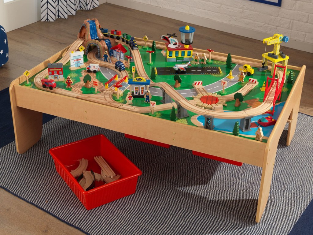 large kidkraft train table set