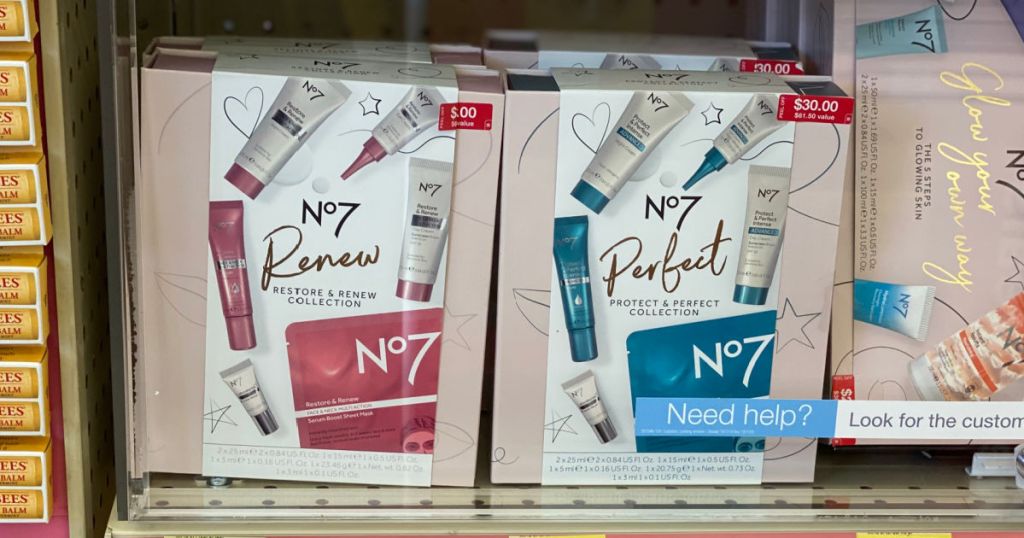 No 7 gift sets on shelf 