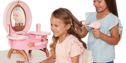 Disney Princess Light Up Vanity Only $39.94 Shipped on Walmart.online | Includes Realistic Hair Styling Tools