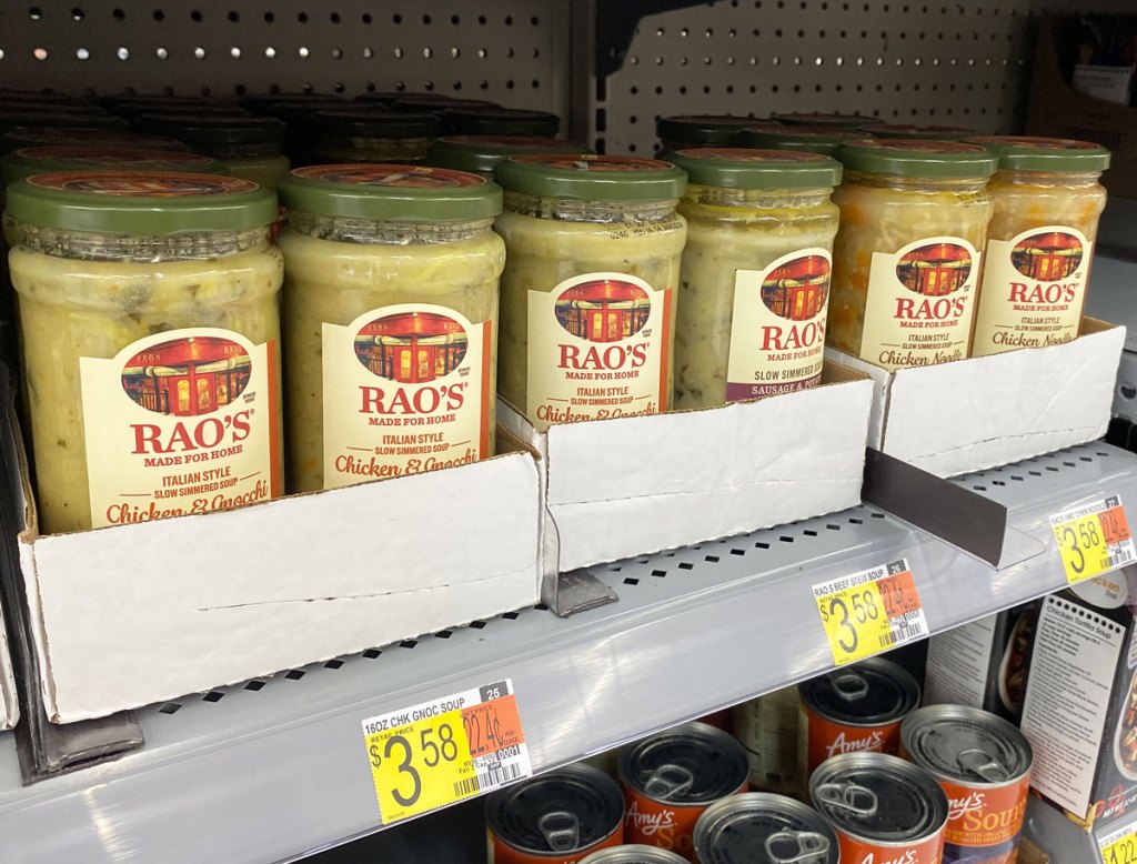 rao's jarred soups on walmart shelf