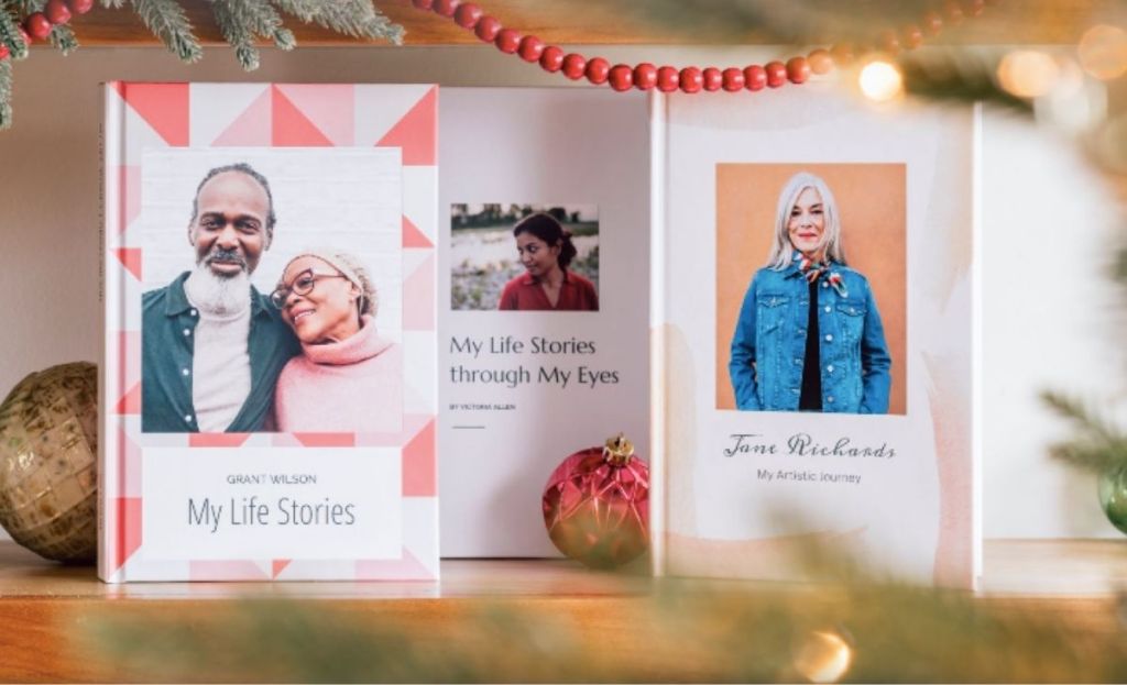 Personalized story books on a table