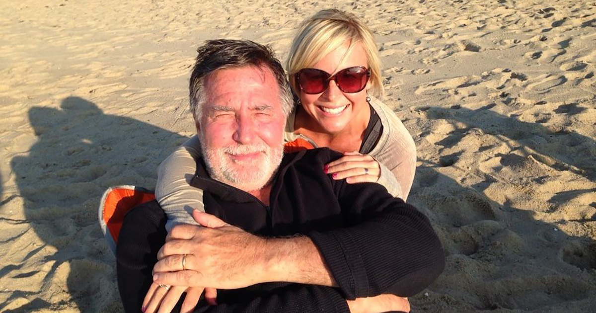 father and daughter at beach