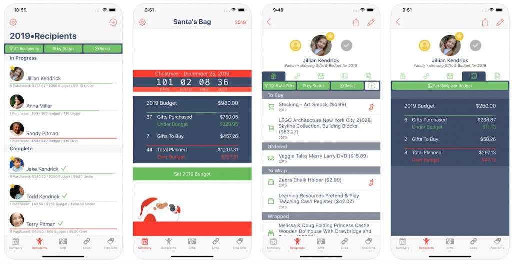 screenshot of santa's bag free christmas app