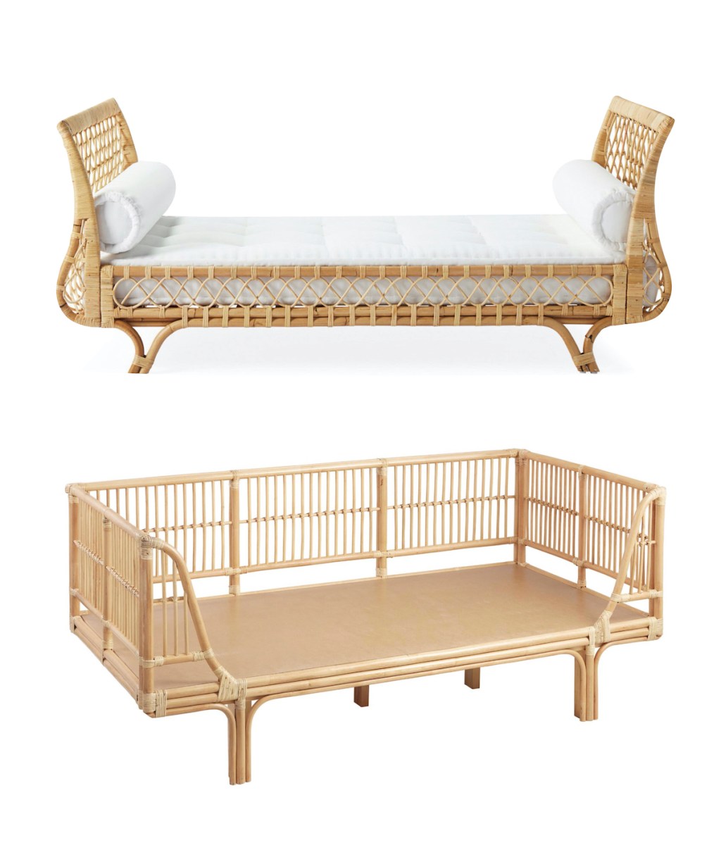 onlineparison of two stock photos of rattan daybeds 