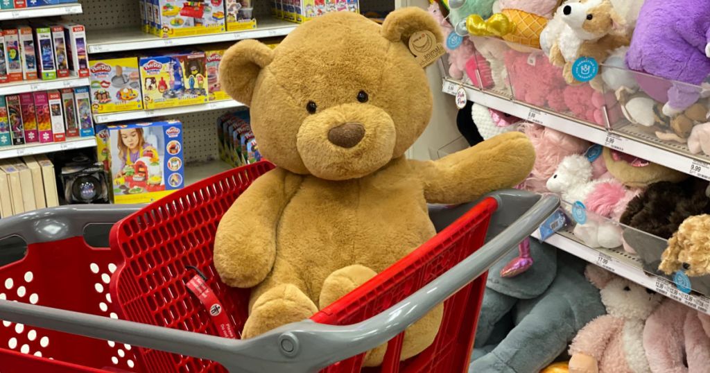 large brown bear on cart 