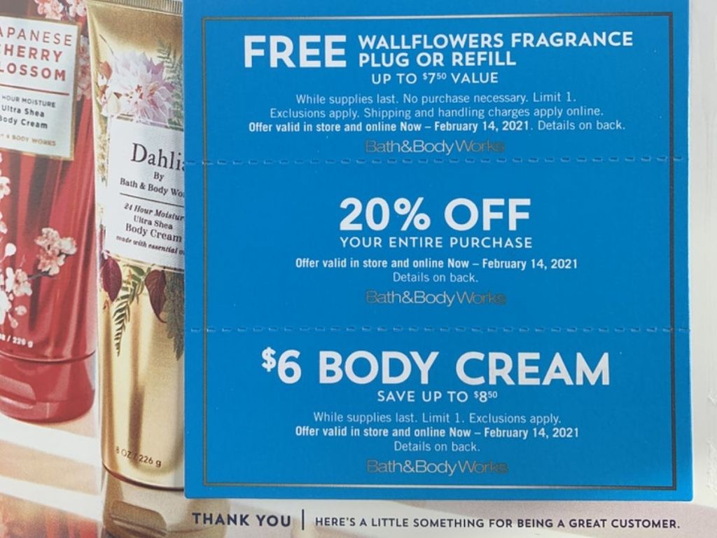 Closeup of BBW Mailer Coupons