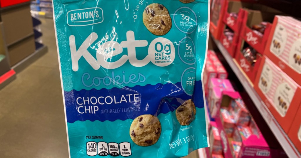 hand holding up Benton's Keto Cookies