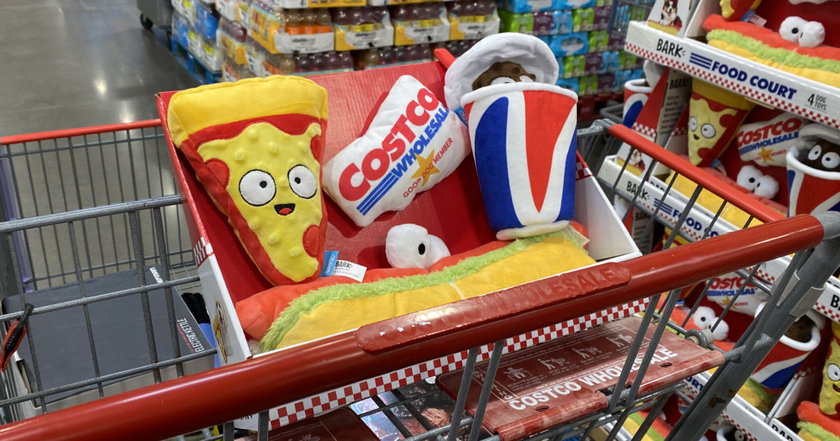 Costco Dog Toy 4 Pack bundle inside shopping cart