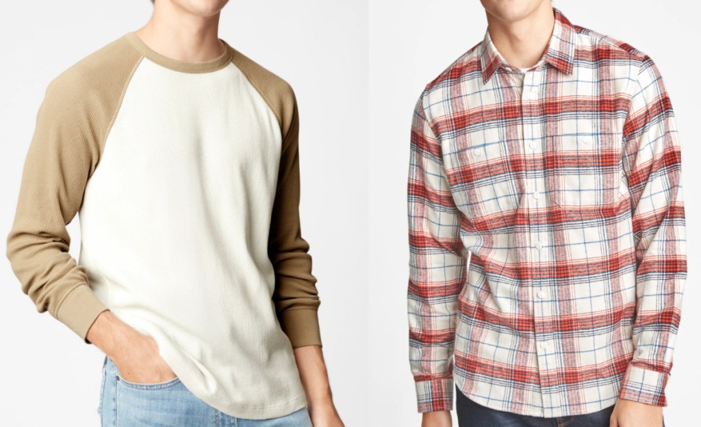 2 men wearing Gap Factory tops