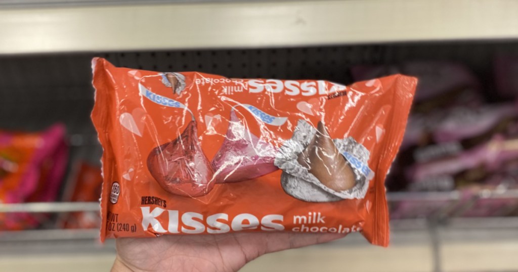 hand holding hershey kisses 