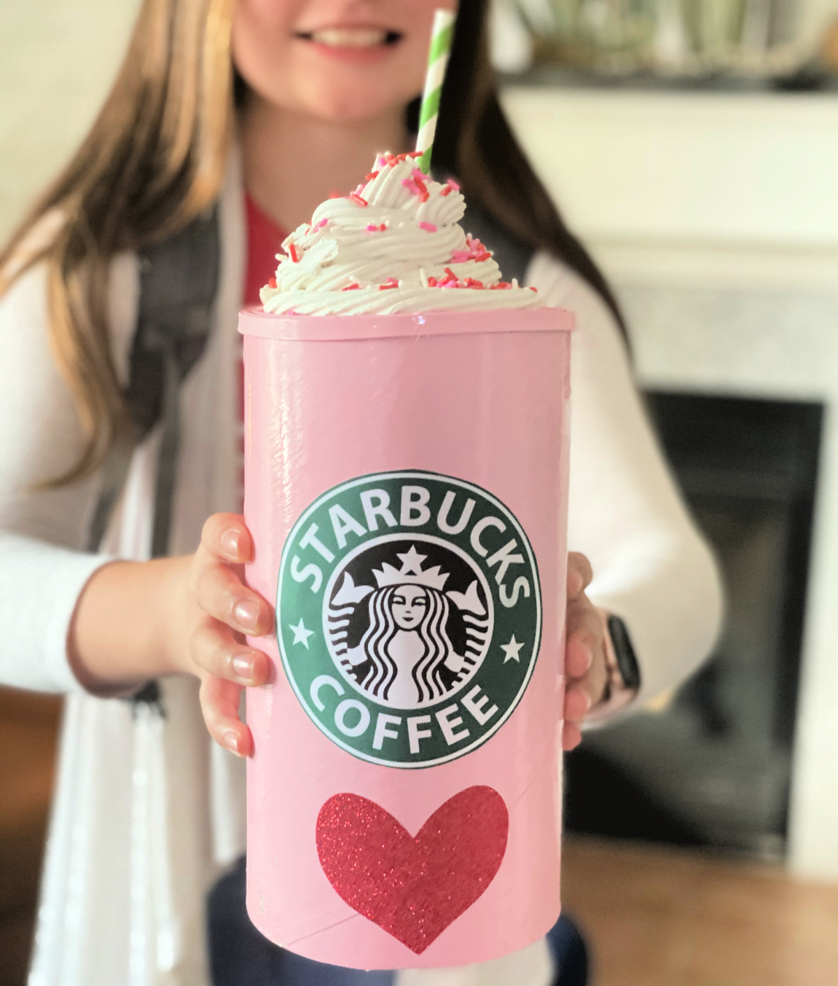 Make a Starbucks Frappuccino Valentine Box Using an Oatmeal Container!