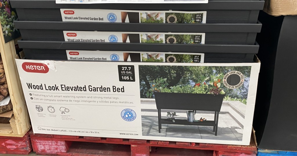 Garden bed in the store on display