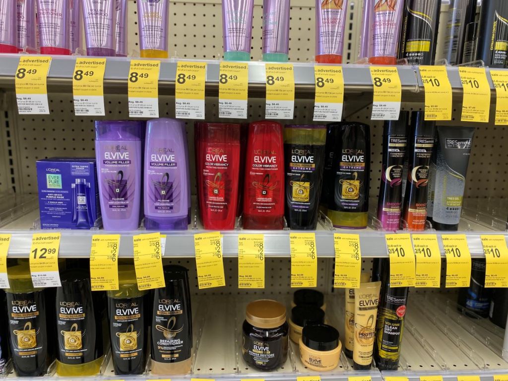 L'Oreal Haircare on shelf at Walgreens