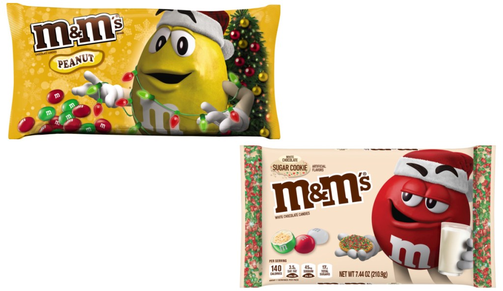 M&M's holiday candy bags