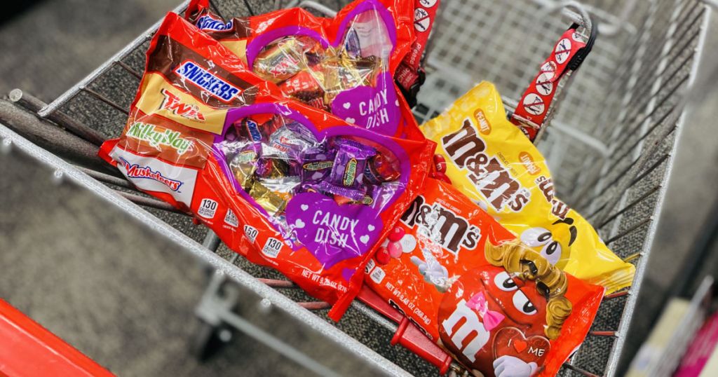 various candy bags in basket