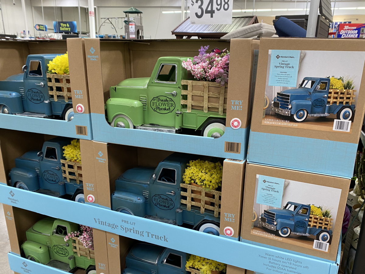 Spring themed truck on display in-store