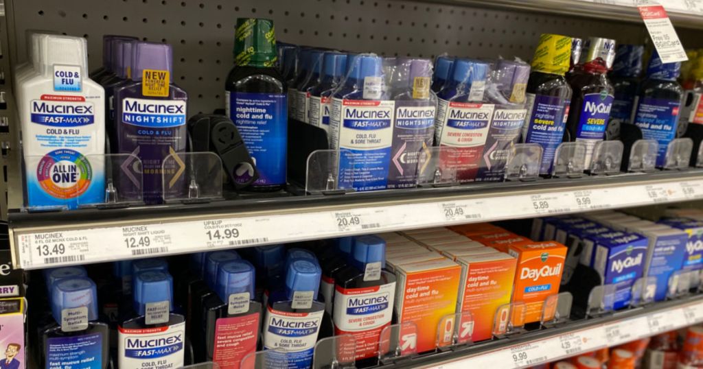 mucinex products on shelf 