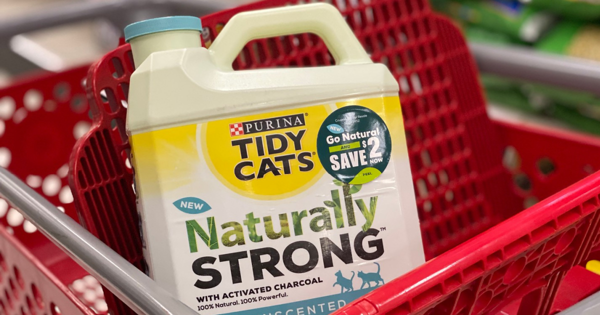 Purina Tidy Cats Naturally Strong Litter in Target cart