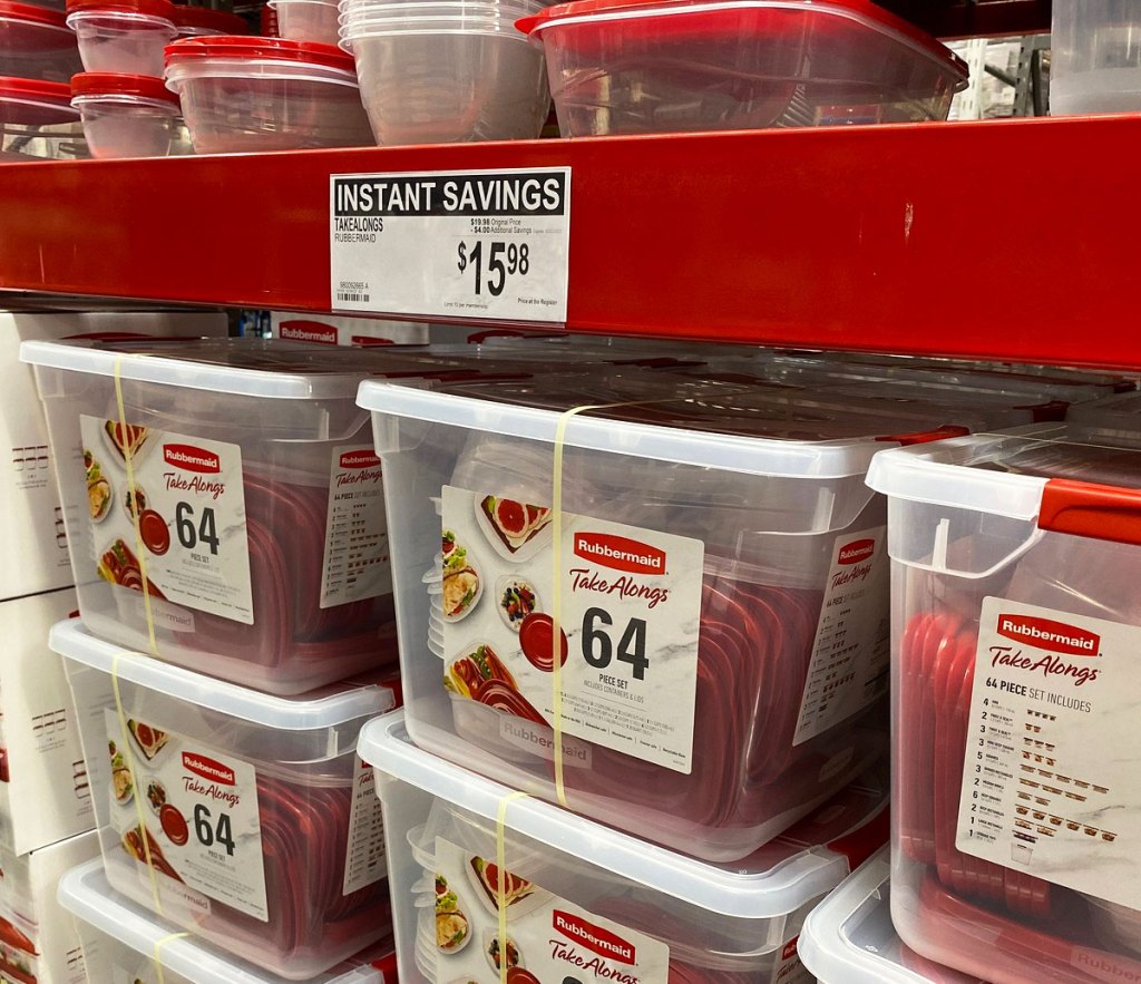 rubbermaid storage sets on display at sam's club