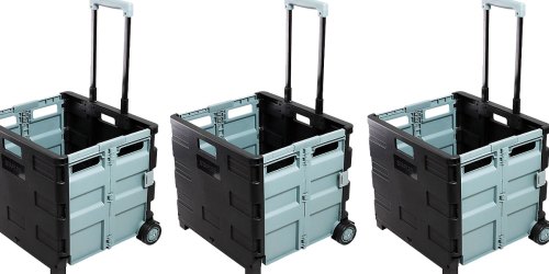 Collapsible Wheeled Folding Crate Just $14.99 Shipped on Staples.online (Regularly $30) | Great for Groceries