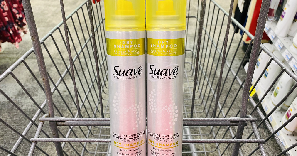 two dry shampoos in store cart